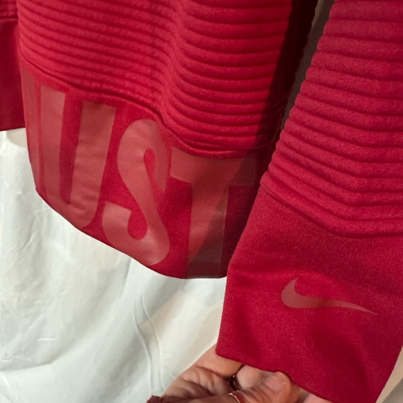 Nike Dri-FIT Red Ribbed Top, Medium - Picture 2 of 5